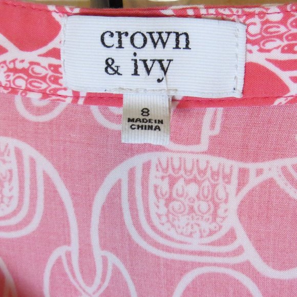 **SOLD** Crown & Ivy Dress / Tunic - Size 8 - Pink - Elephant - Cinch Waist - Picture 4 of 8